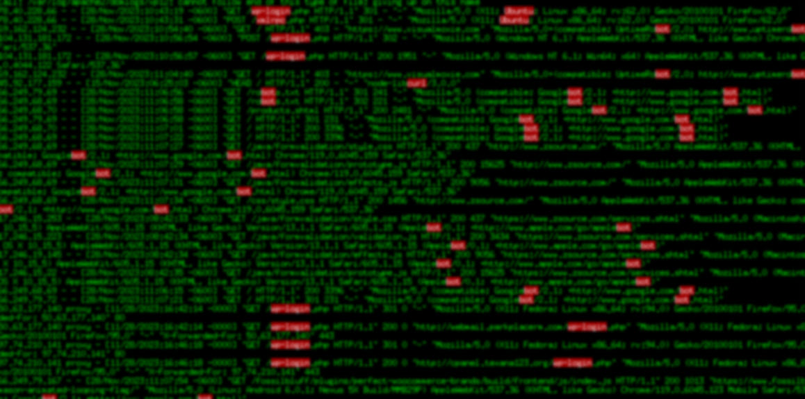 multiple httpd log files with highlighted text